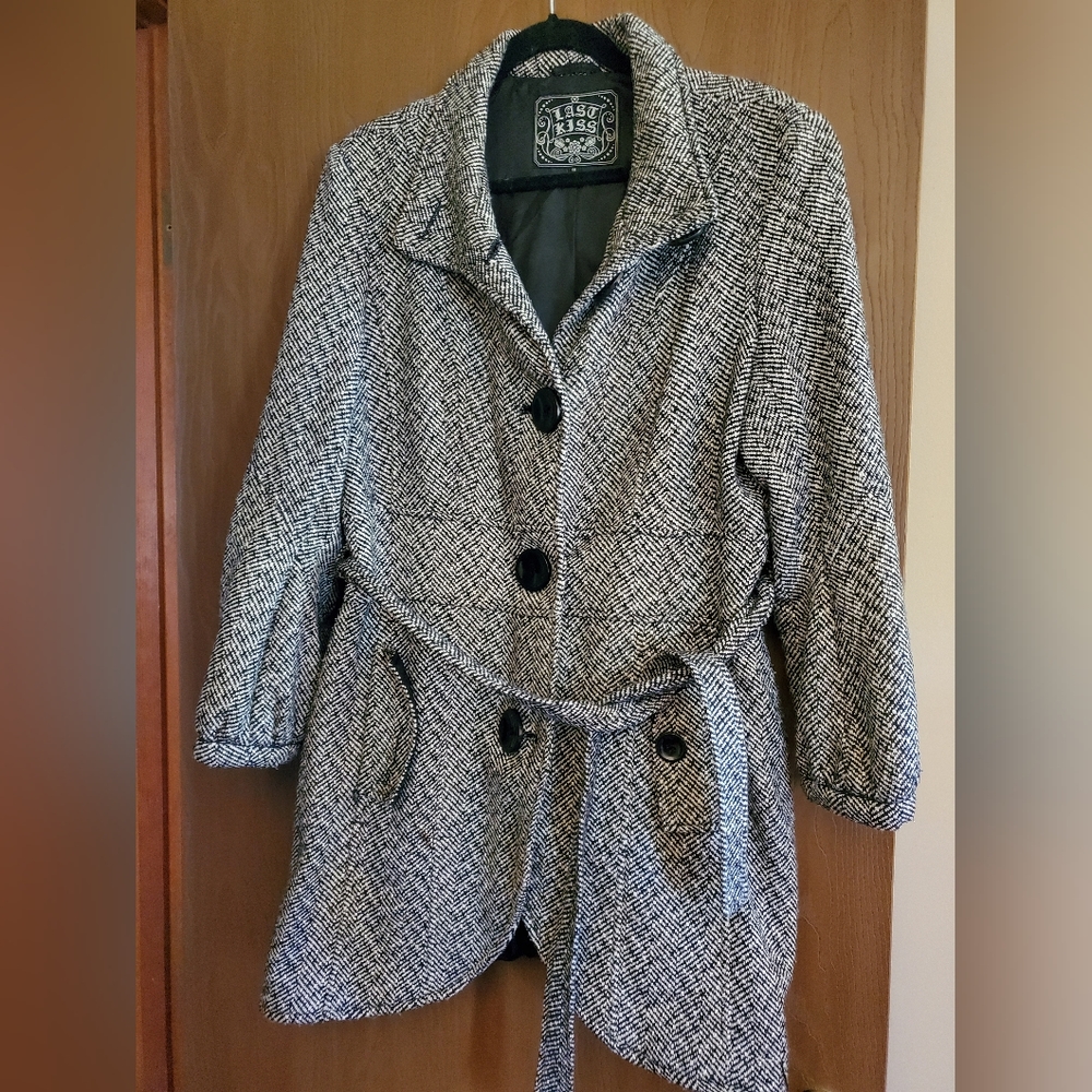 Herringbone pea coat